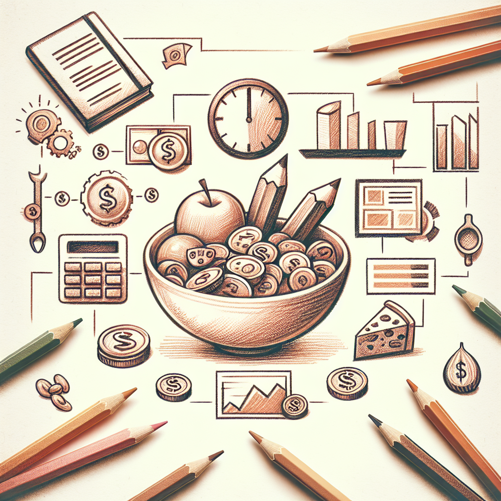 Pastelková ilustrace znázorňující téma: Stravování